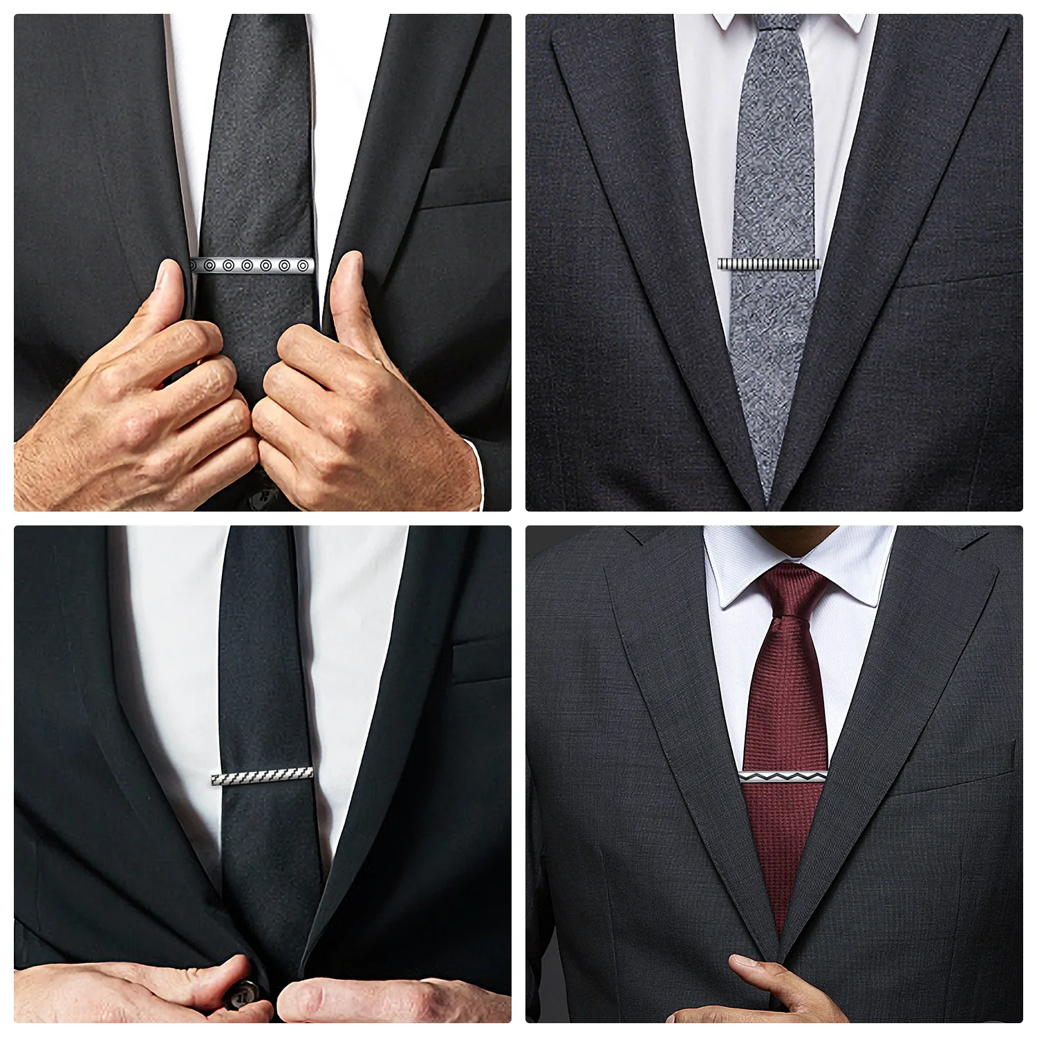 Зажим для галстука в геометрическую полоску, костюм, индивидуальность, простой и универсальный бутик, бизнес, повседневная мода, эмаль, мужская рубашка, аксессуары