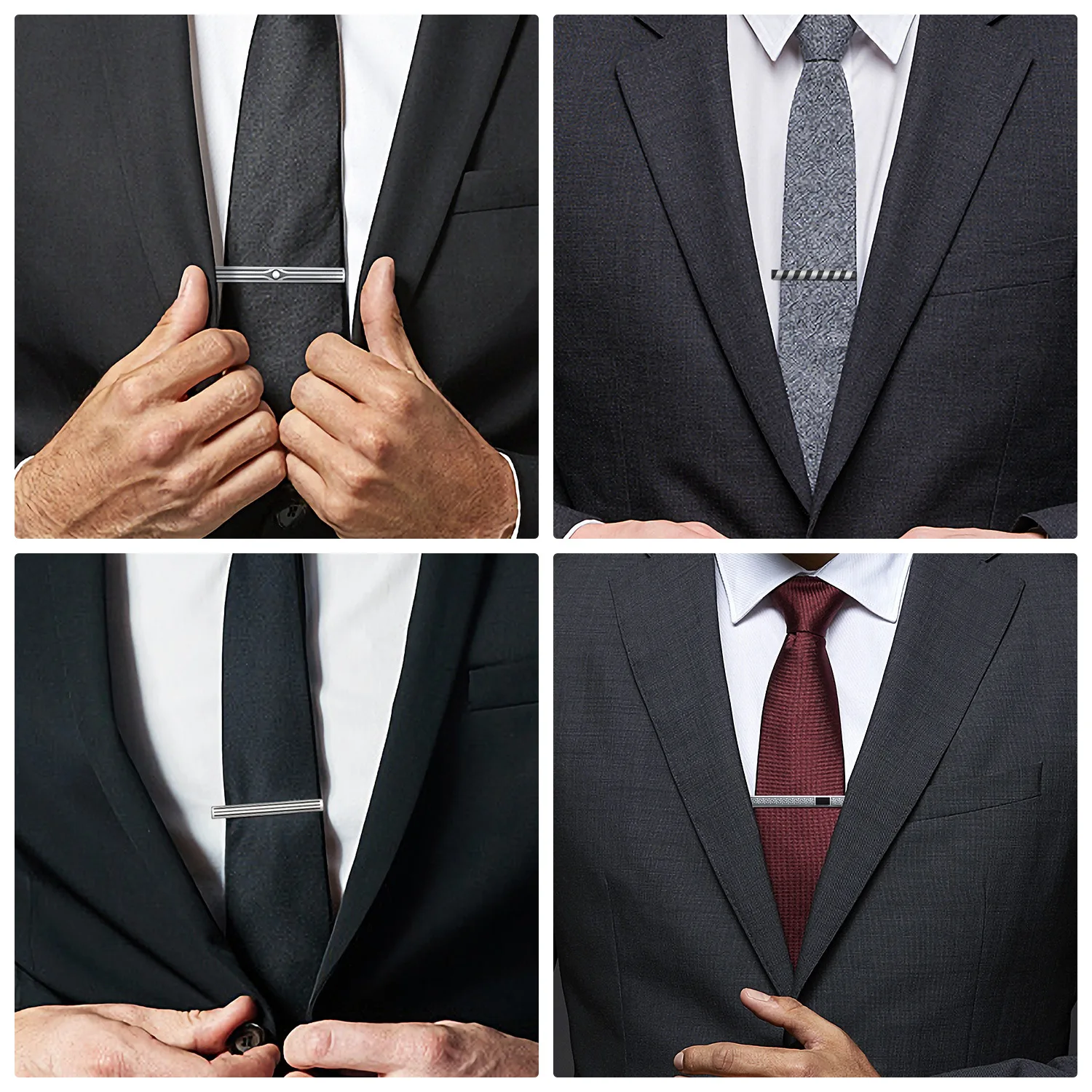 Зажим для галстука в геометрическую полоску, костюм, индивидуальность, простой и универсальный бутик, бизнес, повседневная мода, эмаль, мужская рубашка, аксессуары