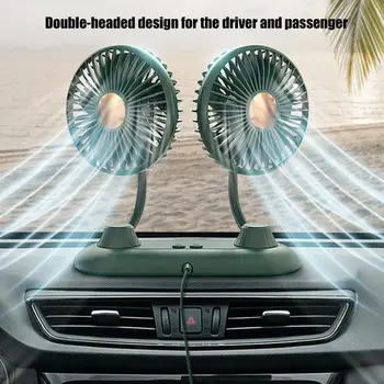 Автомобильный вентилятор USB с двойной головкой, мощный 3-скоростной вентилятор на приборной панели, вентилятор с высоким потоком воздуха, Летние аксессуары для автомобилей, грузовиков, RV, Новинка 2023