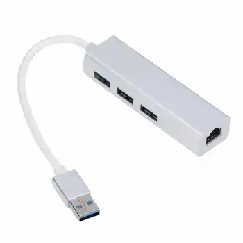 Адаптер USB 3.0 к Ethernet 4 в 1 Многопортовый многофункциональный концентратор Ethernet-адаптер для настольного компьютера, ноутбука, планшета
