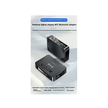 Настольный цифровой дисплей NFC Bluetooth адаптер Bluetooth 5,0 o Передатчик Приемник FM 3 в 1 Bluetooth адаптер