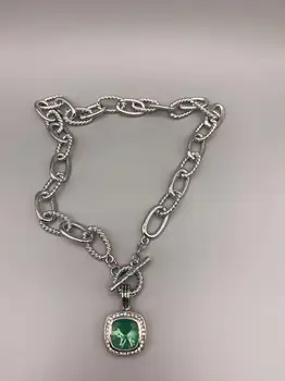 Ювелирные изделия Le Han, серебряный кабель, ожерелье-цепочка с овальным звеном с камнем-каплей
