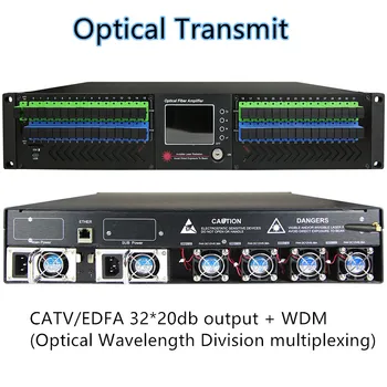 волоконный усилитель CATV/ EDFA с допированием эрбием 1550 нм, выход 32* 20 дБ + WDM (оптическое мультиплексирование с разделением длин волн) + Оптическая передача